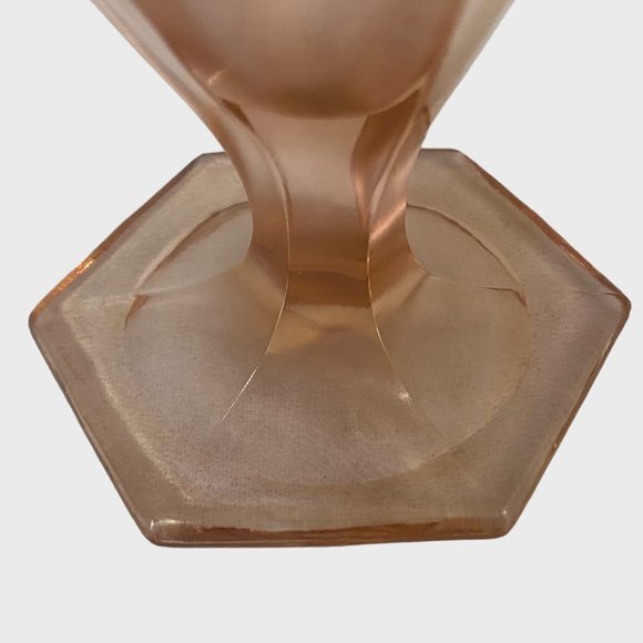 Vintage Fenton Art Deco Pink Velva Stretch Carnival Glass Ruffled Compote 6.5'' - Picture 8 of 13